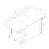 Tavolo allungabile 6-8 posti 140-190x90cm grigio cenere - Abudula