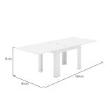 Tavolo allungabile 6-8 posti 90x90cm bianco anticato - Airin