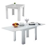 Tavolo allungabile 6-8 posti 90x90cm bianco lucido - Airin
