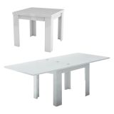 Tavolo allungabile 6-8 posti 90x90cm bianco lucido - Airin