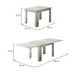 Tavolo allungabile 6-8 posti 90x90cm cemento - Airin