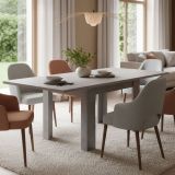 Tavolo allungabile 6-8 posti 90x90cm grigio - Airin