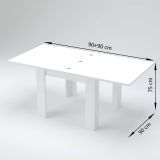 Tavolo allungabile 6-8 posti 90x90cm grigio - Airin