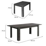 Tavolo allungabile 8-10 posti 137x90cm ardesia - Takumi