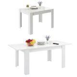 Tavolo allungabile 8-10 posti 137x90cm bianco lucido - Takumi