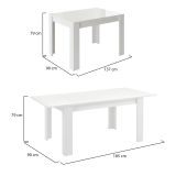 Tavolo allungabile 8-10 posti 137x90cm bianco lucido - Takumi