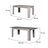 Tavolo allungabile 8-10 posti 160-220x88cm cemento - Artino