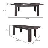 Tavolo allungabile 8-10 posti 160-220x88cm grigio - Artino