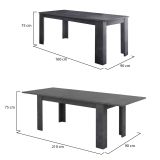 Tavolo allungabile 8-12 posti 160-210x90cm ardesia - Agenore