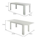 Tavolo allungabile 8-12 posti 160-210x90cm bianco anticato -Agenore