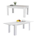 Tavolo allungabile 8-12 posti 160-210x90cm bianco lucido -Agenore