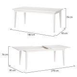 Tavolo allungabile 8-12 posti 180x95cm bianco - Arvier