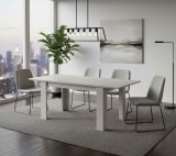 Tavolo allungabile Albatera, Consolle allungabile, Tavolo da pranzo allungabile, Consolle estensibile da cucina, 160-220x88h75 cm, Bianco