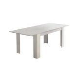 Tavolo allungabile Albatera, Consolle allungabile, Tavolo da pranzo allungabile, Consolle estensibile da cucina, 160-220x88h75 cm, Bianco