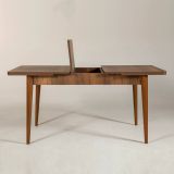 Tavolo allungabile Atsula, Consolle da cucina, Tavolo da pranzo con allunga, Ripiano estensibile da cucina, 130x80h77 cm, Noce