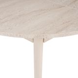 Tavolo Allungabile Beige Marmo 6 Posti Allungabile 100x100x75h cm, Meccanismo Estensione Allunga Centrale - Bee