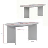 Tavolo Allungabile Beige Marmo 6 Posti Allungabile 160x90x75h cm, Meccanismo Estensione Allunga Centrale - Noba