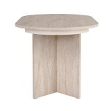 Tavolo Allungabile Beige Marmo 6 Posti Allungabile 160x90x75h cm, Meccanismo Estensione Allunga Centrale - Noba