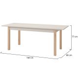 Tavolo Allungabile Beige Marrone Rovere 8 Posti Allungabile 160x80x77h cm, - Bulzi