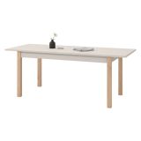 Tavolo Allungabile Beige Marrone Rovere 8 Posti Allungabile 160x80x77h cm, - Bulzi