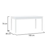 Tavolo Allungabile Bianco 12 Posti Allungabile 160x80x76h cm, Meccanismo Estensione Allunga Centrale - Lireli