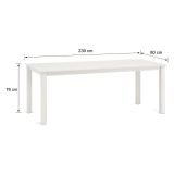 Tavolo Allungabile Bianco 12 Posti Allungabile 160x80x76h cm, Meccanismo Estensione Allunga Centrale - Lireli