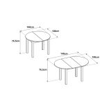 Tavolo Allungabile Bianco 6 Posti Allungabile 100x80x76h cm, Meccanismo Estensione Allunga Centrale - Liriteda
