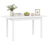 Tavolo Allungabile Bianco 8 Posti Allungabile 120x80x76h cm, Meccanismo Estensione Allunga Centrale - Lirelaba
