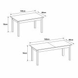 Tavolo Allungabile Bianco 8 Posti Allungabile 120x80x76h cm, Meccanismo Estensione Allunga Centrale - Lirelaba