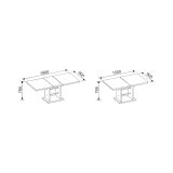 Tavolo Allungabile Bianco 8 Posti Allungabile 150x90x77h cm, Meccanismo Estensione Allunga Centrale - Lirega