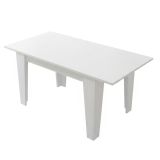 Tavolo Allungabile Bianco Allungabile Meccanismo Estensione Allunga Centrale 160x80x78h cm, Lunghezza Massima 160 cm - Pizzoli