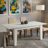 Tavolo Allungabile Bianco Allungabile Meccanismo Estensione Allunga Centrale 200x88x78h cm, Lunghezza Massima 200 cm - Salmour