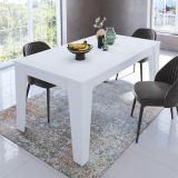 Tavolo Allungabile Bianco Allungabile Meccanismo Estensione Allunga Centrale 220x88x78h cm, Lunghezza Massima 220 cm - Sassetta