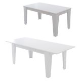 Tavolo Allungabile Bianco Allungabile Meccanismo Estensione Allunga Centrale 220x88x78h cm, Lunghezza Massima 220 cm - Sassetta