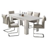 Tavolo Allungabile Bianco Allungabile Meccanismo Estensione Allunga Centrale 220x90x75h cm, Lunghezza Massima 220 cm - Campora