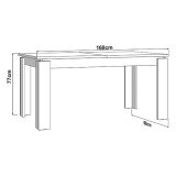 Tavolo Allungabile Bianco Crema Nero 8 Posti Allungabile 160x90x77h cm, Meccanismo Estensione Allunga Centrale - Lajon