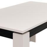 Tavolo Allungabile Bianco Crema Nero 8 Posti Allungabile 160x90x77h cm, Meccanismo Estensione Allunga Centrale - Lajon