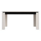 Tavolo Allungabile Bianco Crema Nero 8 Posti Allungabile 160x90x77h cm, Meccanismo Estensione Allunga Centrale - Lajon