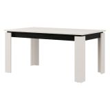 Tavolo Allungabile Bianco Crema Nero 8 Posti Allungabile 160x90x77h cm, Meccanismo Estensione Allunga Centrale - Lajon
