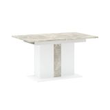 Tavolo Allungabile Bianco Grigio Cemento 8 Posti Allungabile 134x90x76h cm, Meccanismo Estensione Allunga Centrale - Livale