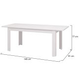 Tavolo Allungabile Bianco Lucido 8 Posti Allungabile 160x90.5x76.5h cm - Colosimi