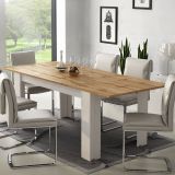 Tavolo Allungabile Bianco Marrone Rovere Allungabile Meccanismo Estensione Allunga Centrale 220x90x75h cm - Campora