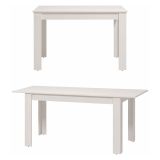 Tavolo Allungabile Bianco Opaco 8 Posti Allungabile 120x80x76h cm, Meccanismo Estensione Allunga Centrale - Marudo