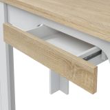 Tavolo Allungabile Bianco Opaco Marrone Rovere 4 Posti Allungabile 110x50x79h cm, - Paestum