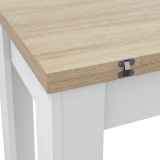 Tavolo Allungabile Bianco Opaco Marrone Rovere 4 Posti Allungabile 110x50x79h cm, - Paestum