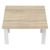Tavolo Allungabile Bianco Opaco Marrone Rovere 4 Posti Allungabile 110x50x79h cm, - Paestum