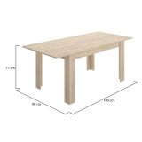 Tavolo allungabile Caladora, Consolle estensibile multiposizione, Tavolo da pranzo con allunga, 140-190x90h77 cm, Rovere