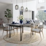 Tavolo allungabile elegante 6-8 posti 170x80cm antracite - Terralba