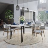 Tavolo allungabile elegante 6-8 posti 170x80cm bianco - Terralba