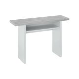 Tavolo allungabile Garland, Tavolo estensibile con apertura a libro, Tavolo consolle ausiliare pieghevole, 120x35h77 cm, Bianco e Cemento